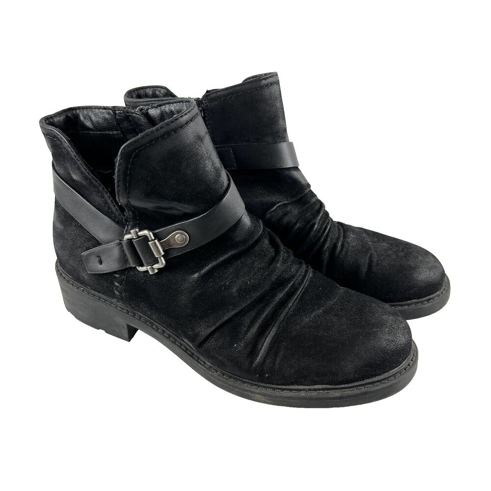 BARETRAPS Chrisa Ankle Moto Boots Booties Buckle Black Shoes Zipper Women's US 9